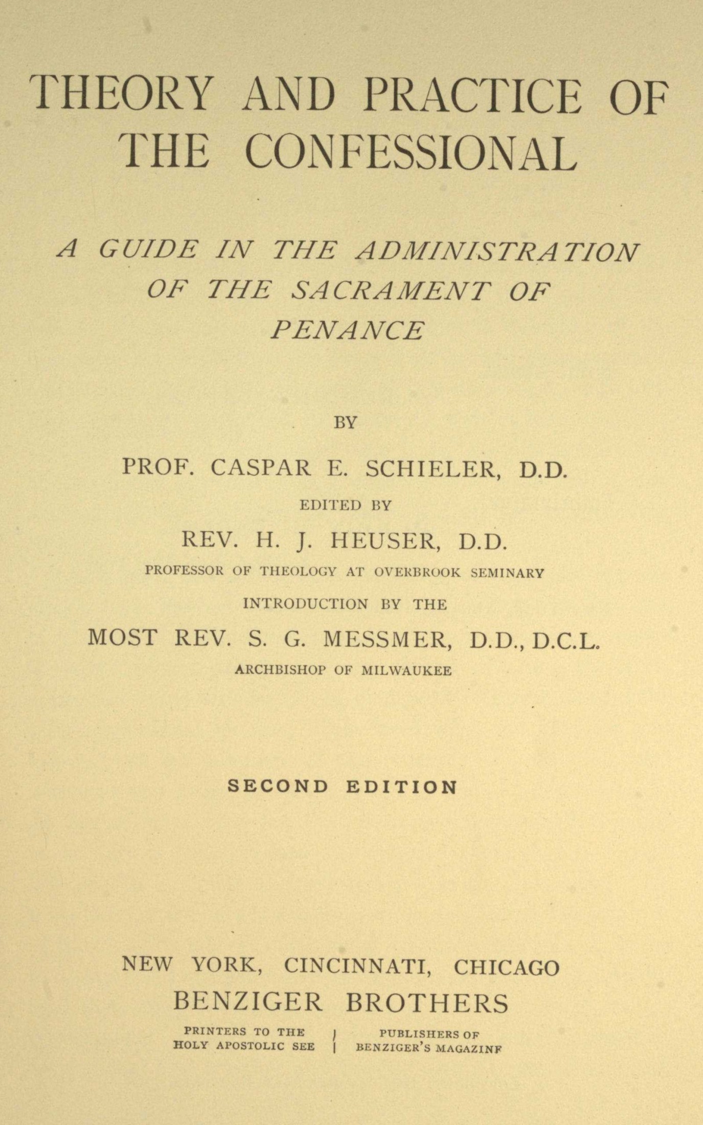 Theory and practice of the confessional