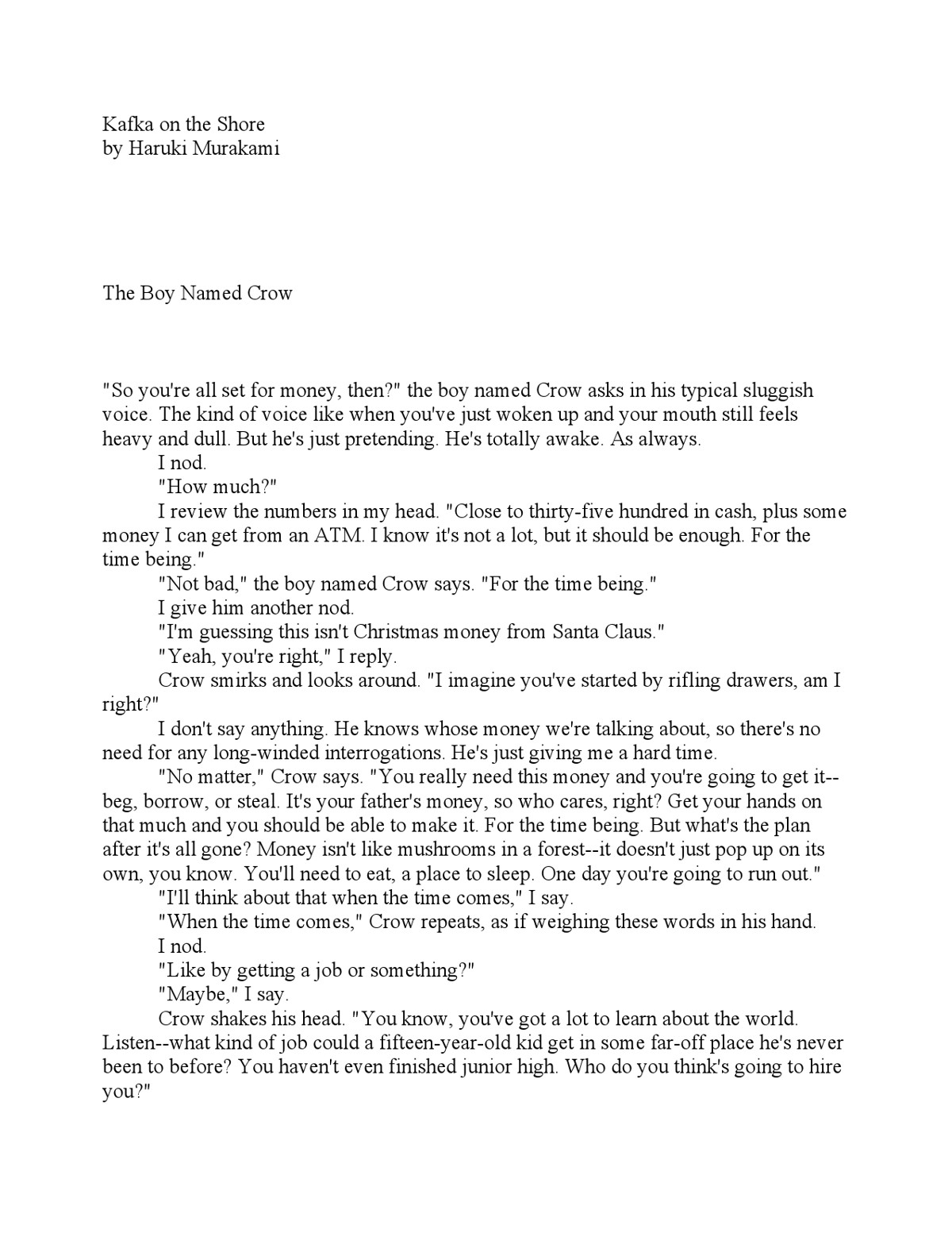Kafka on the Shore