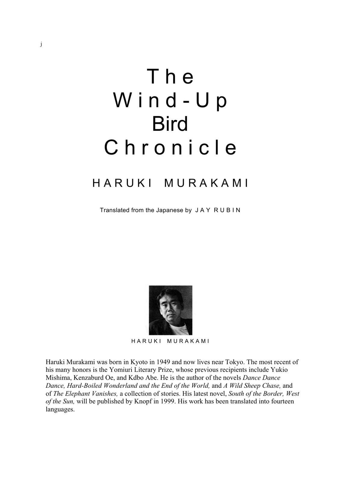 The Wind-Up Bird Chronicle