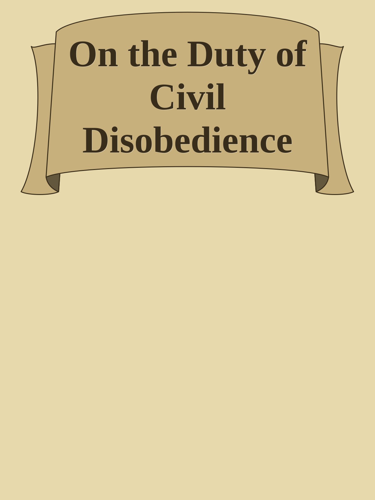 On the Duty of Civil Disobedience